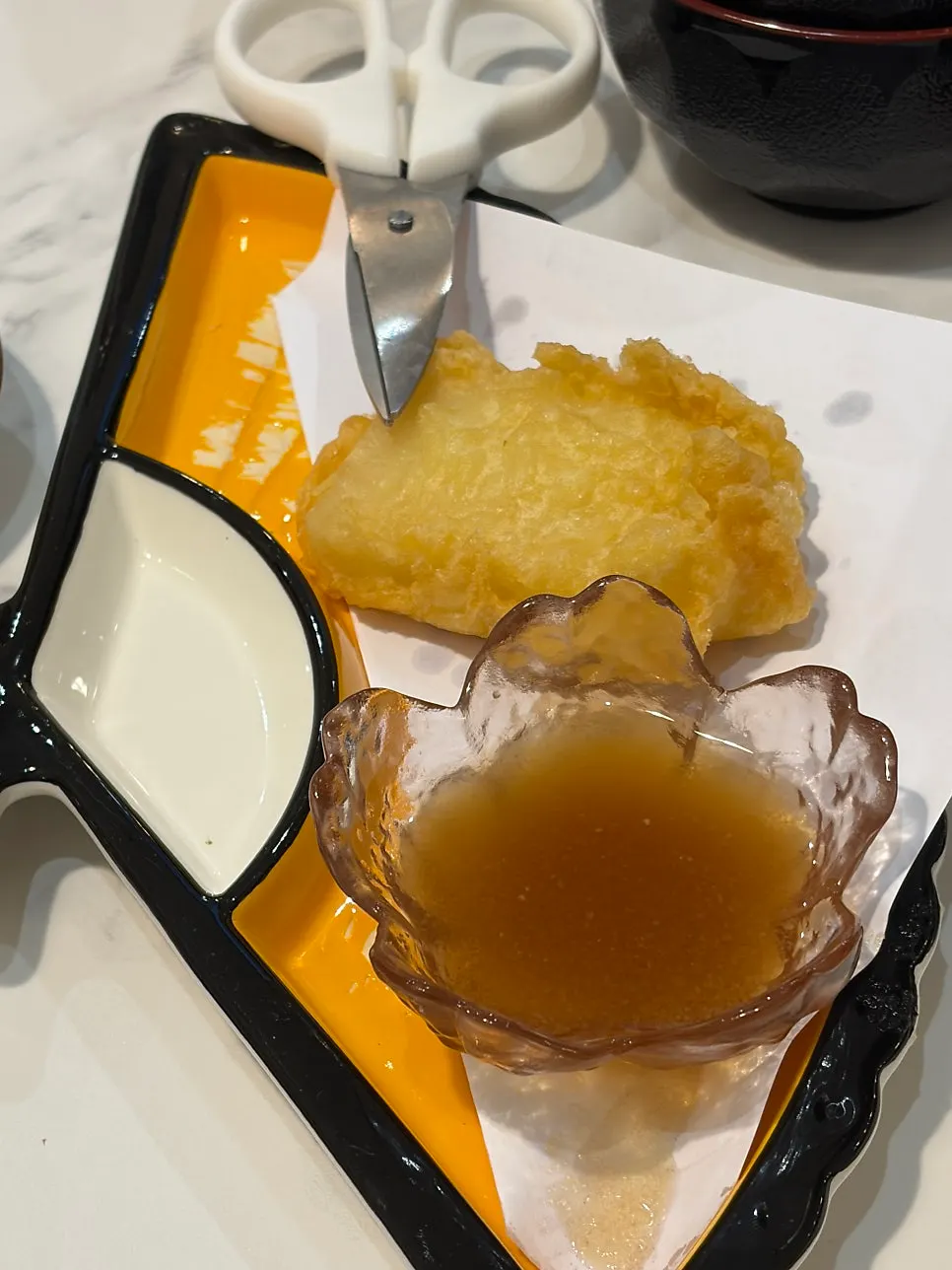 A plate of sweet rice mochi tempura