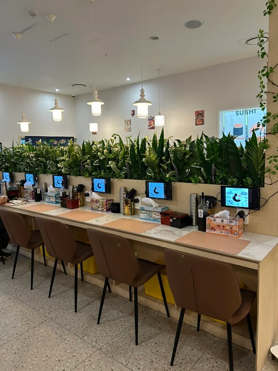 Counter seats inside the restaurant