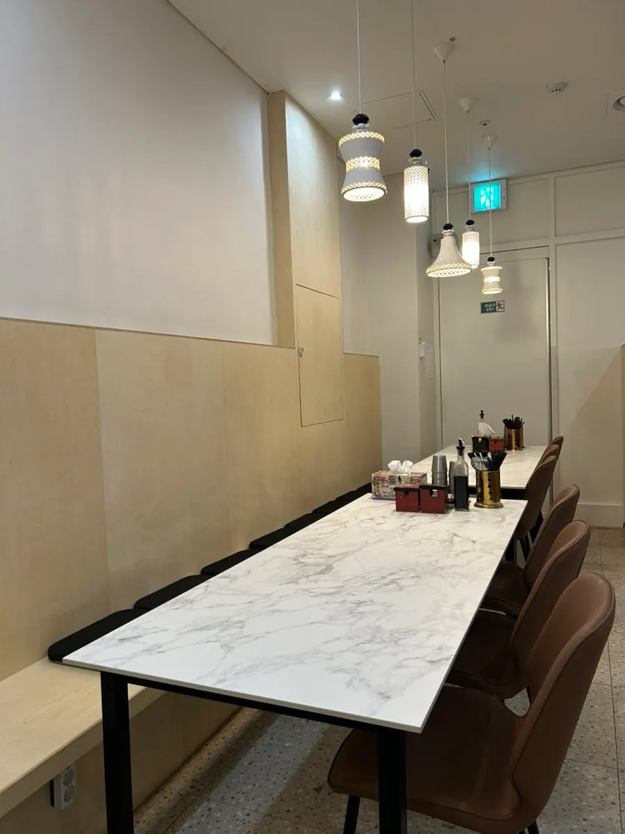 Separated table seating inside the restaurant