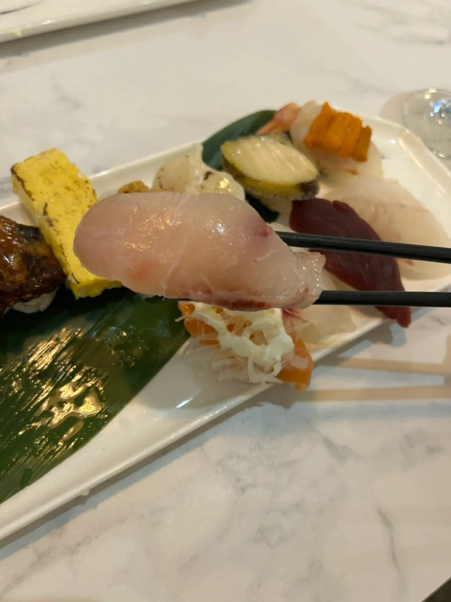Varied sushi selection in the premium sushi set