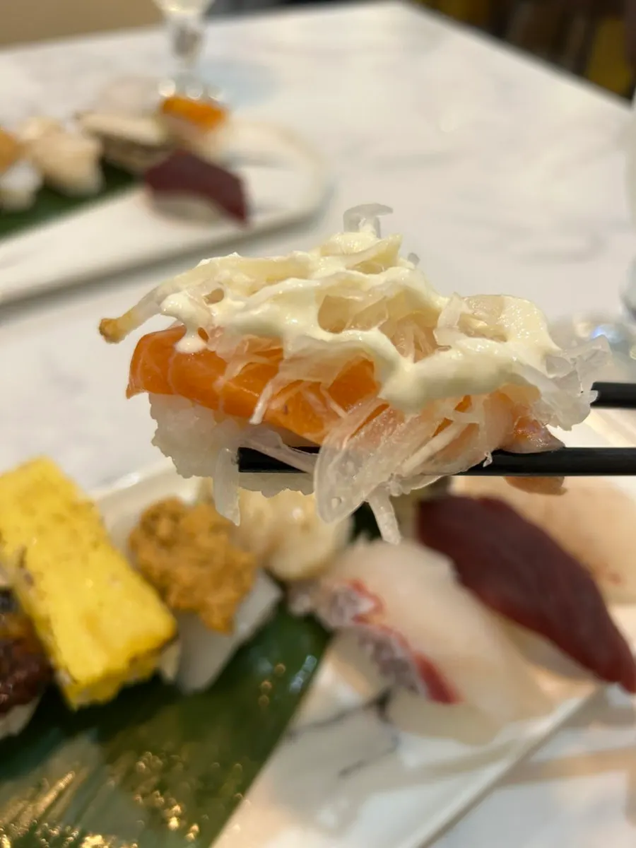 Premium sushi including eel and abalone