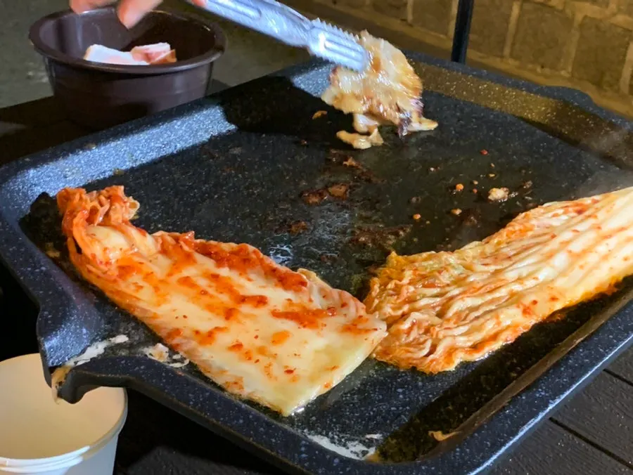 삼겹살과 함께 주문한 맥주