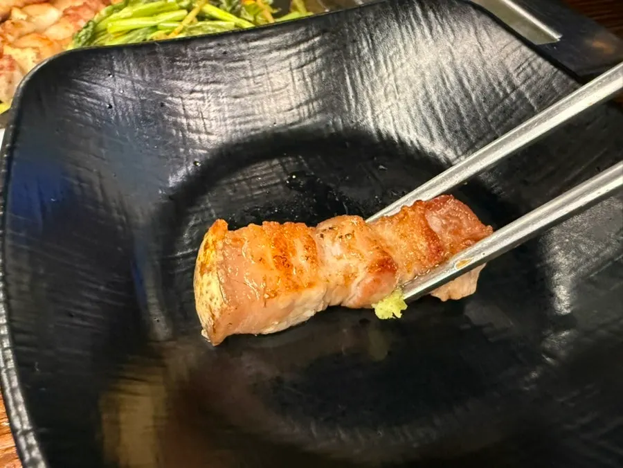 A piece of pork belly with the skin still attached