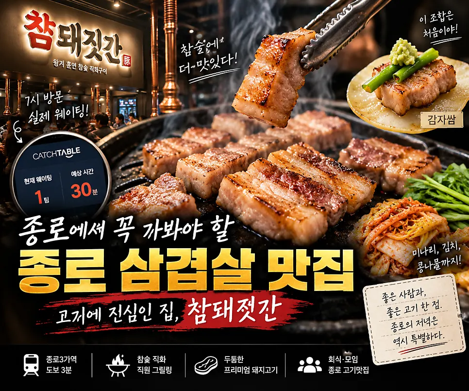 Pork belly meal at Cham Dwaejitgan Jongno Main Branch