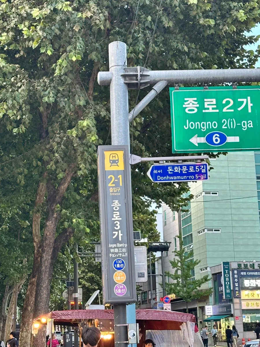 The way from Jongno 3-ga Station to Cham Dwaejitgan