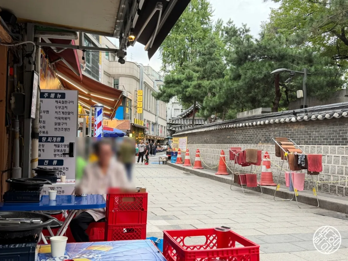 종로3가 초원식당 야외 야장 테이블