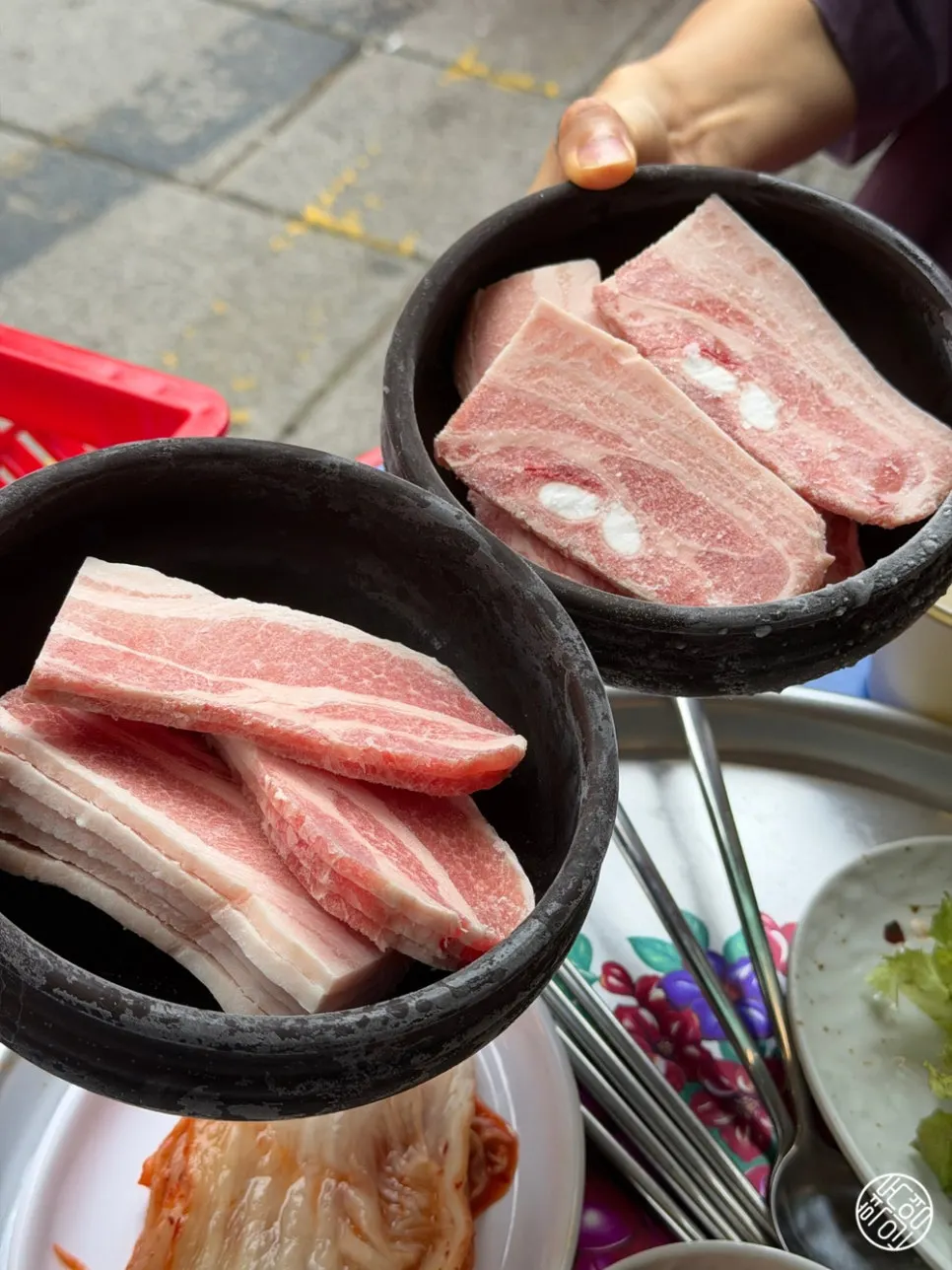 초원식당 급랭삼겹살 2인분 상차림