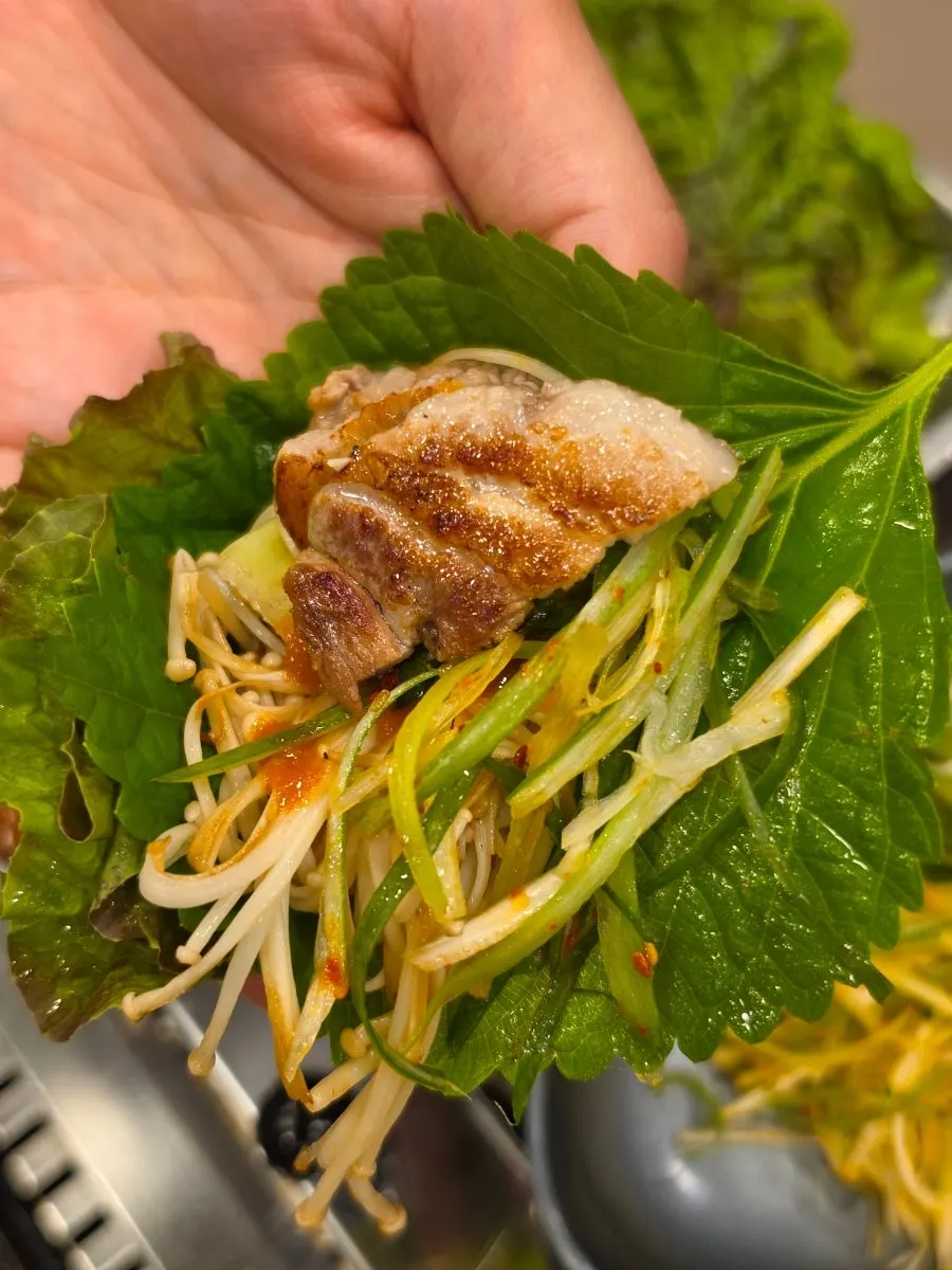 Grilled pork belly