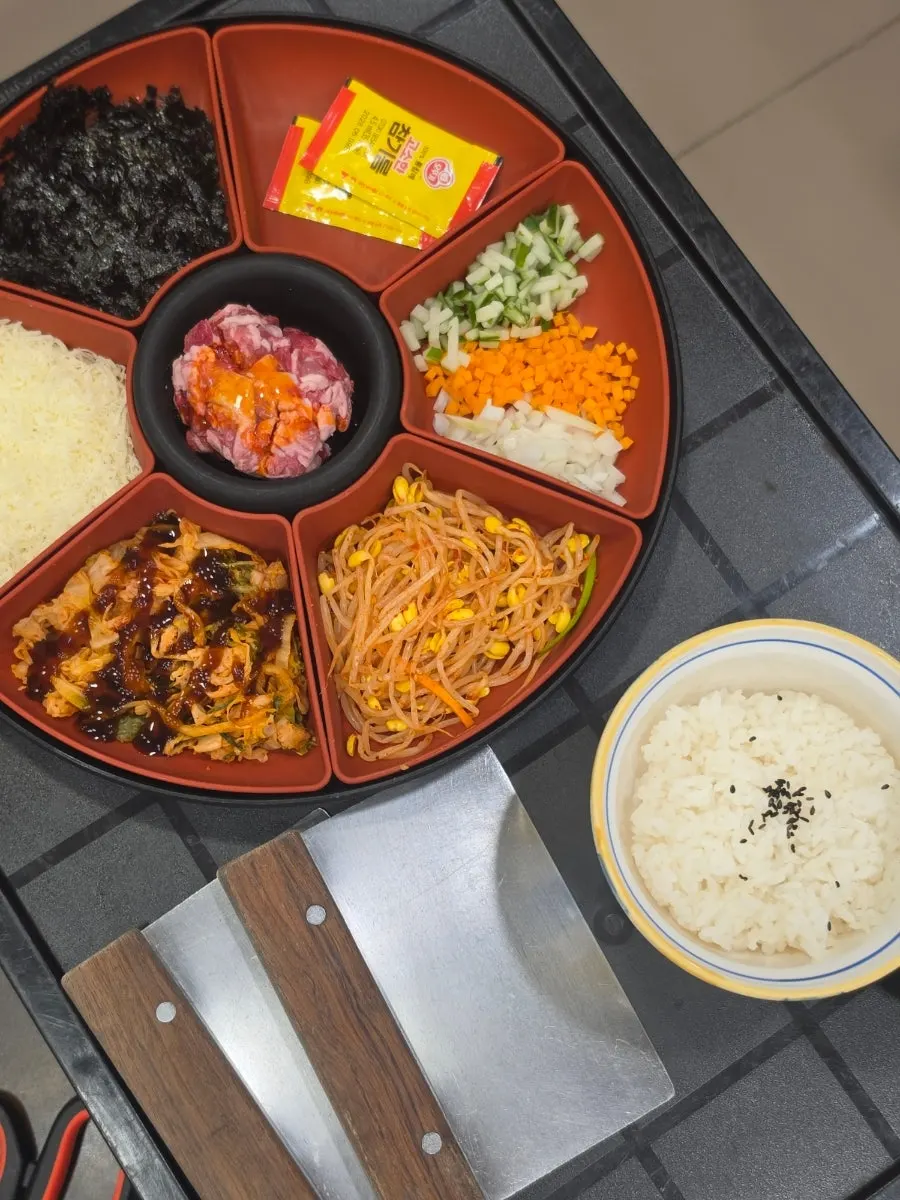 Griddle fried rice with cheese