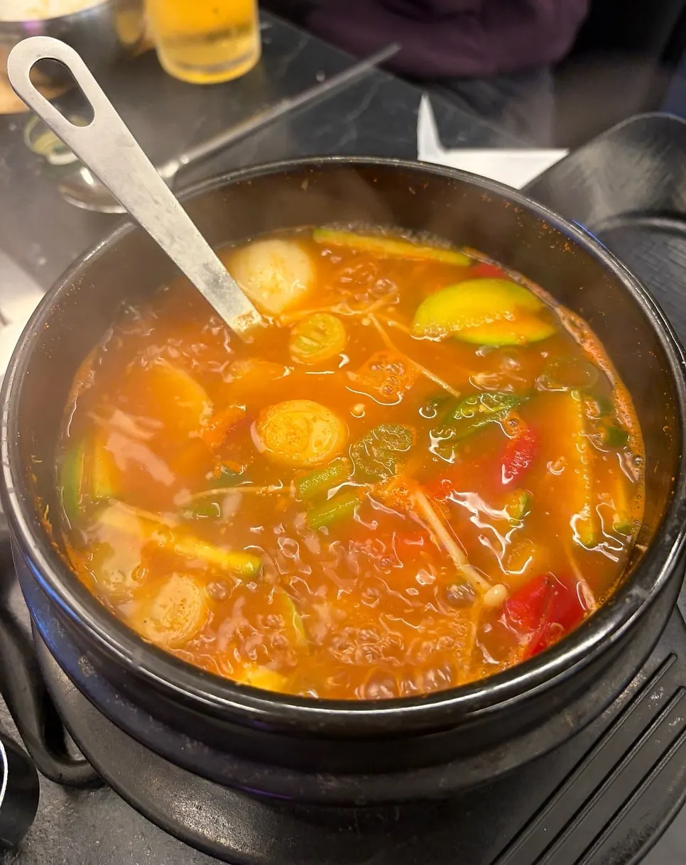 Doenjang jjigae served as the meal menu at the BBQ restaurant