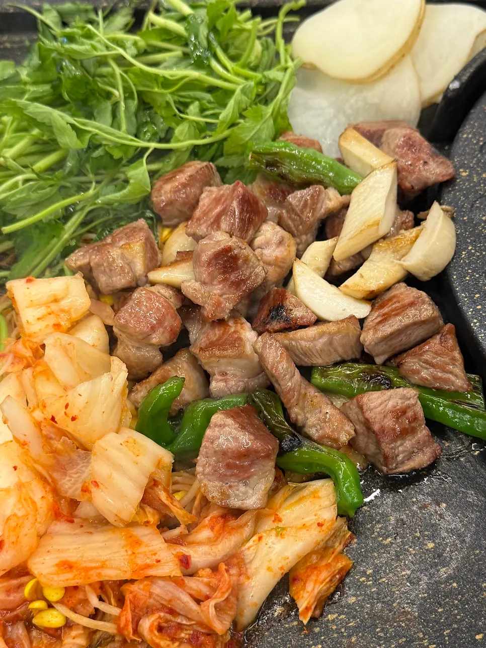 Golden-brown grilled pork neck