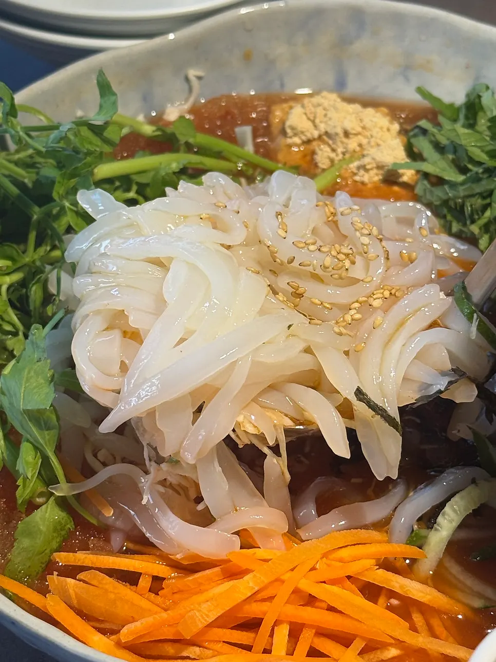 Cuttlefish mulhoe piled generously like noodles