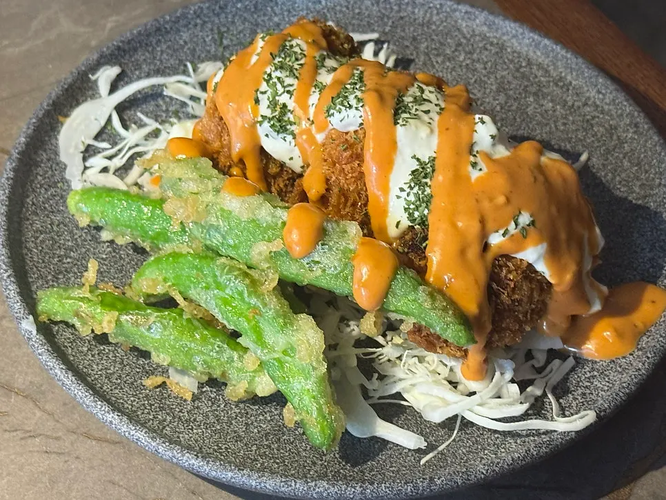 A plate of mentaiko croquettes at Suksseong Susan