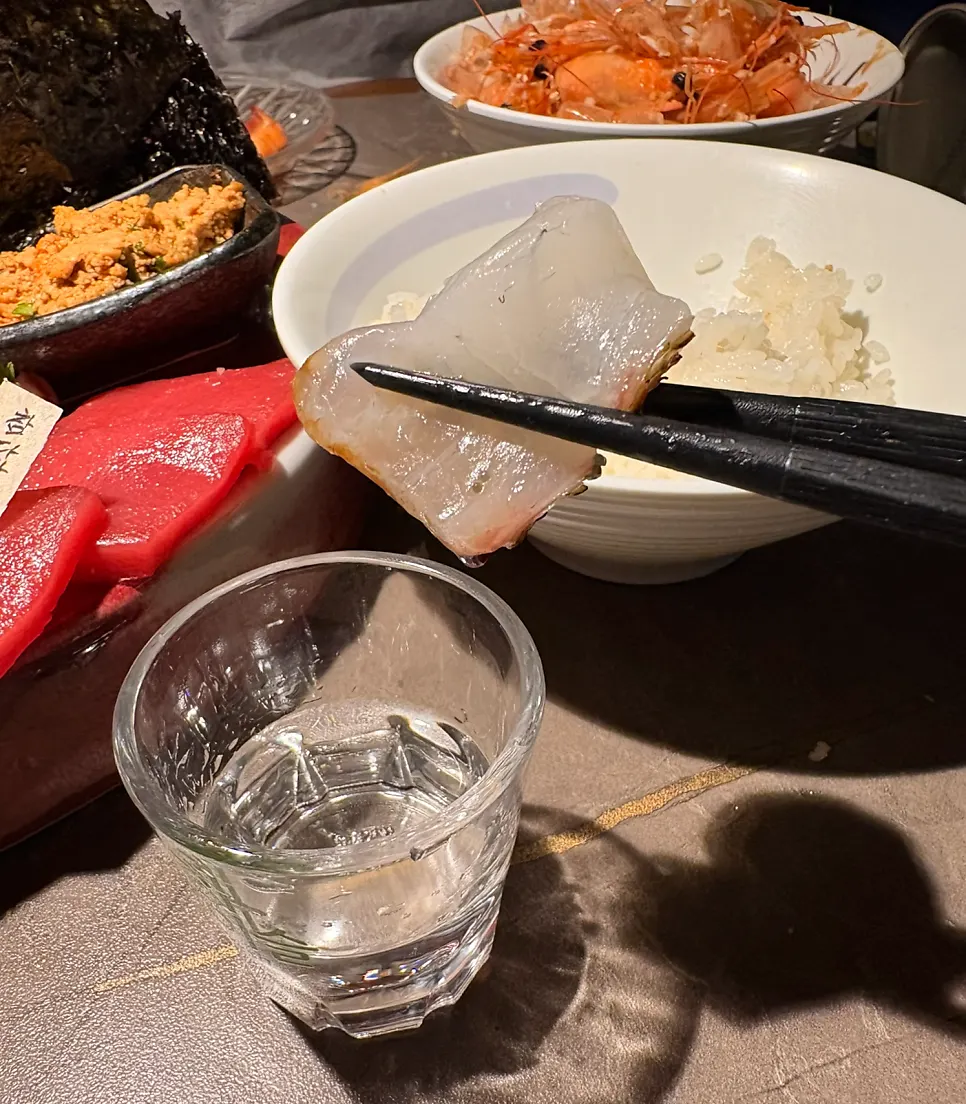 Peeled grilled shrimp meat