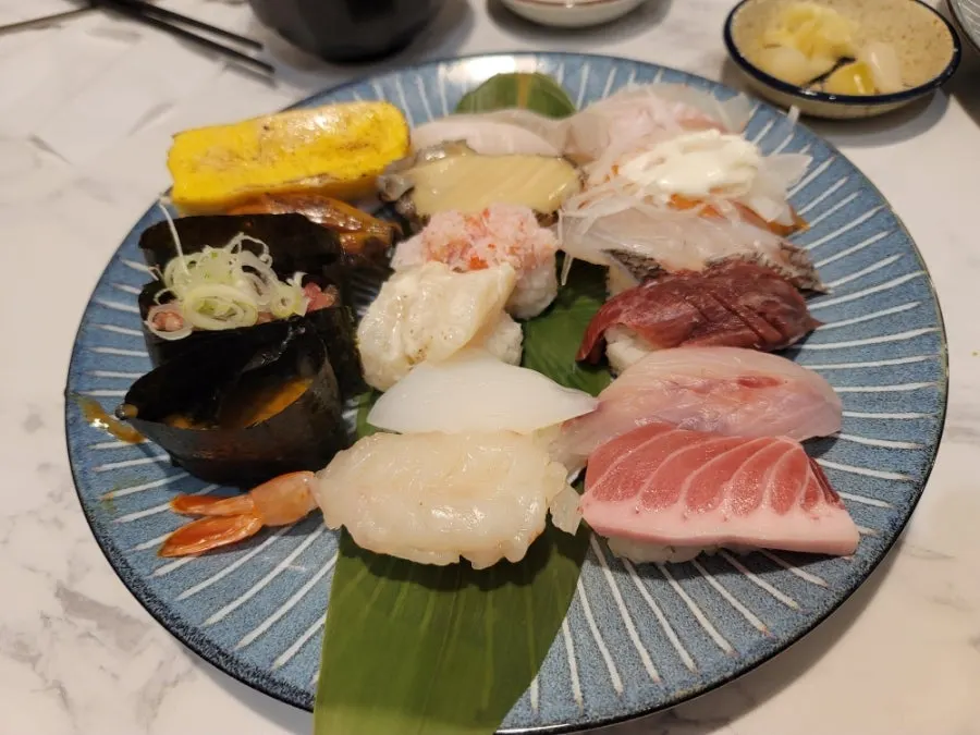 Generous-looking assorted sashimi and premium sushi