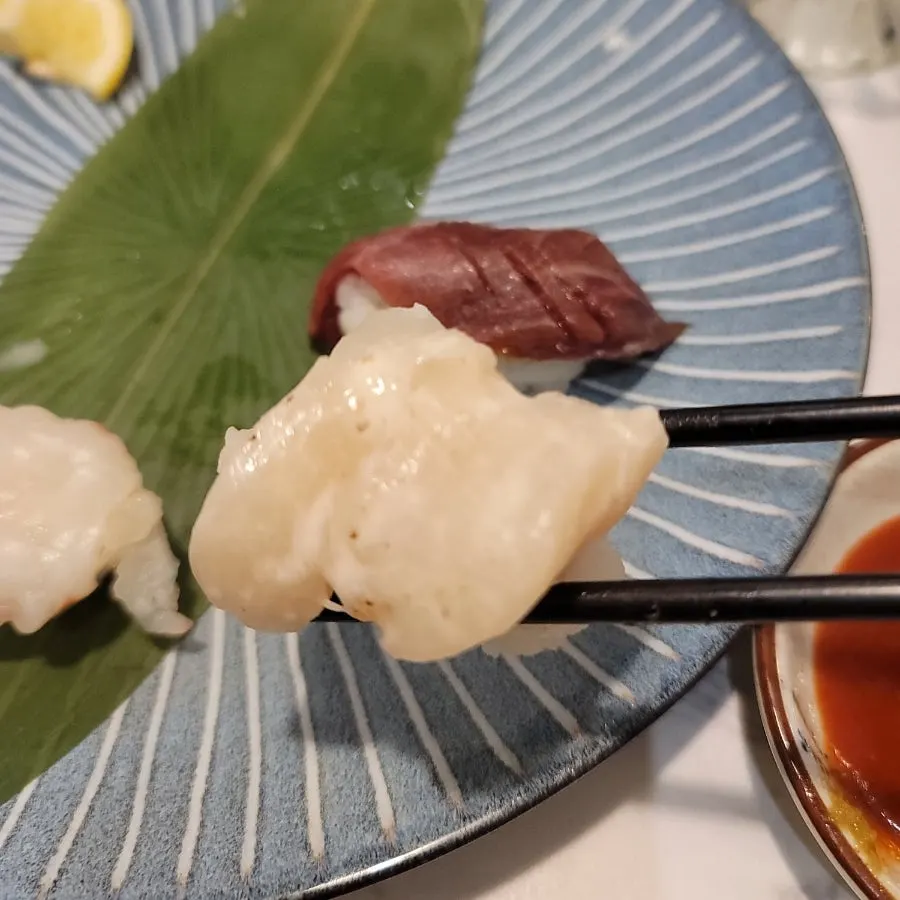 Premium sushi with scallop, eel, and abalone