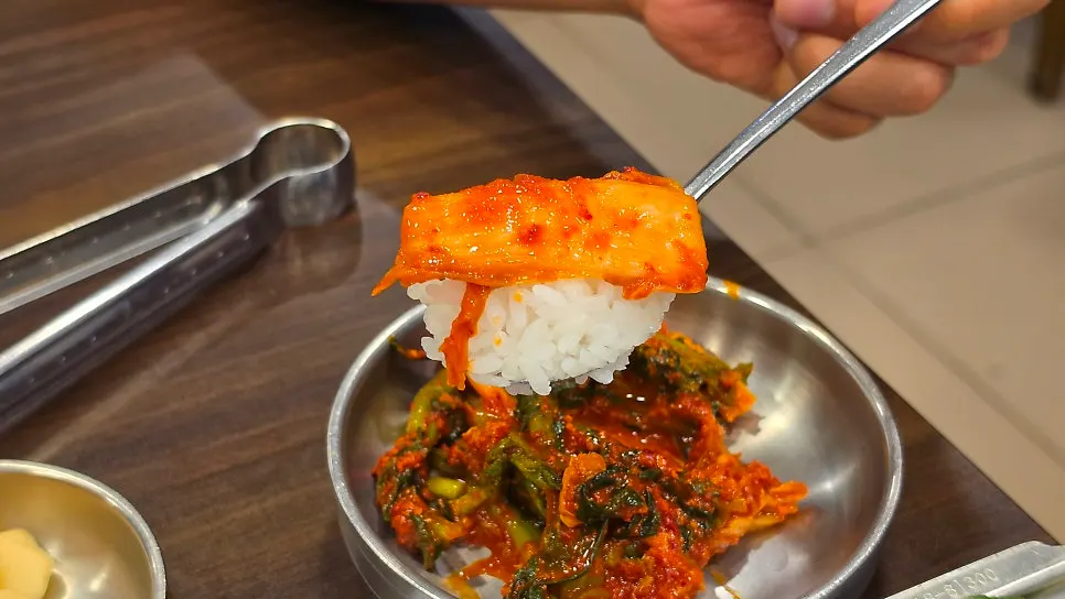 Close-up of the grilled stir-fried pork