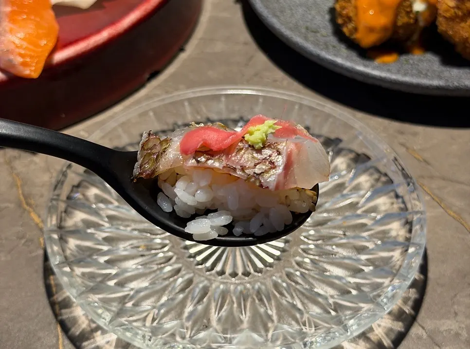 Vinegared rice ordered alongside the sashimi