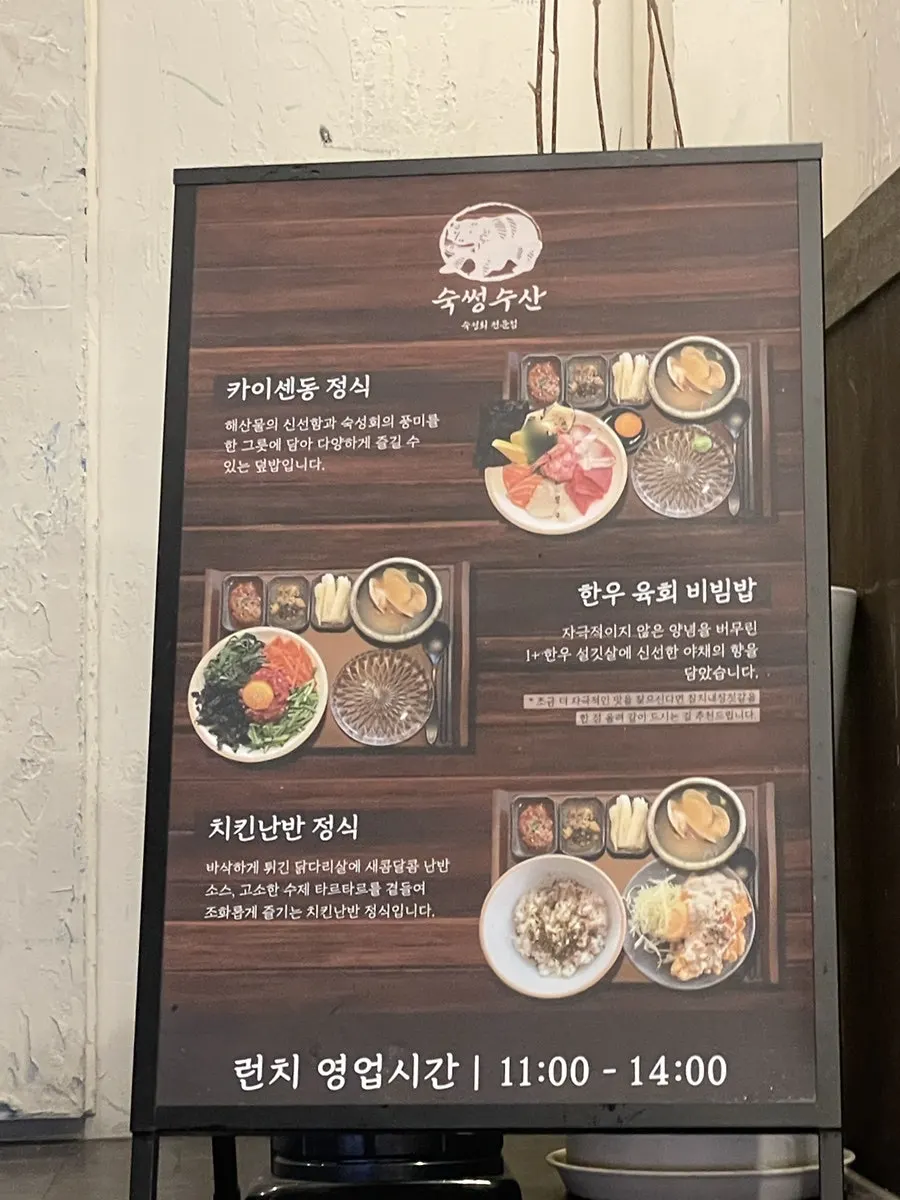 Lunch menu list on the tablet
