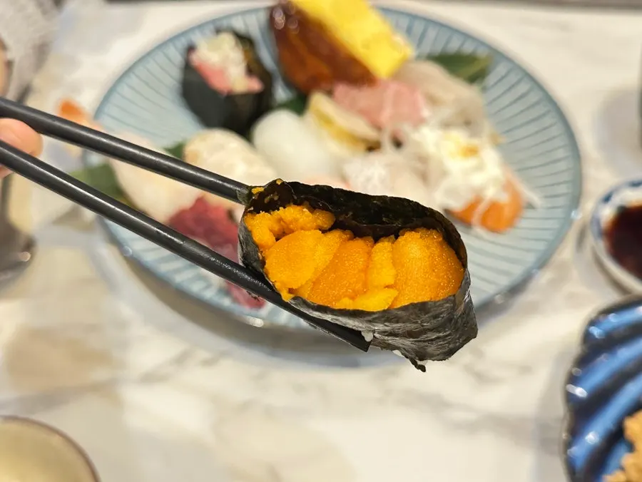 우니 군함초밥 클로즈업