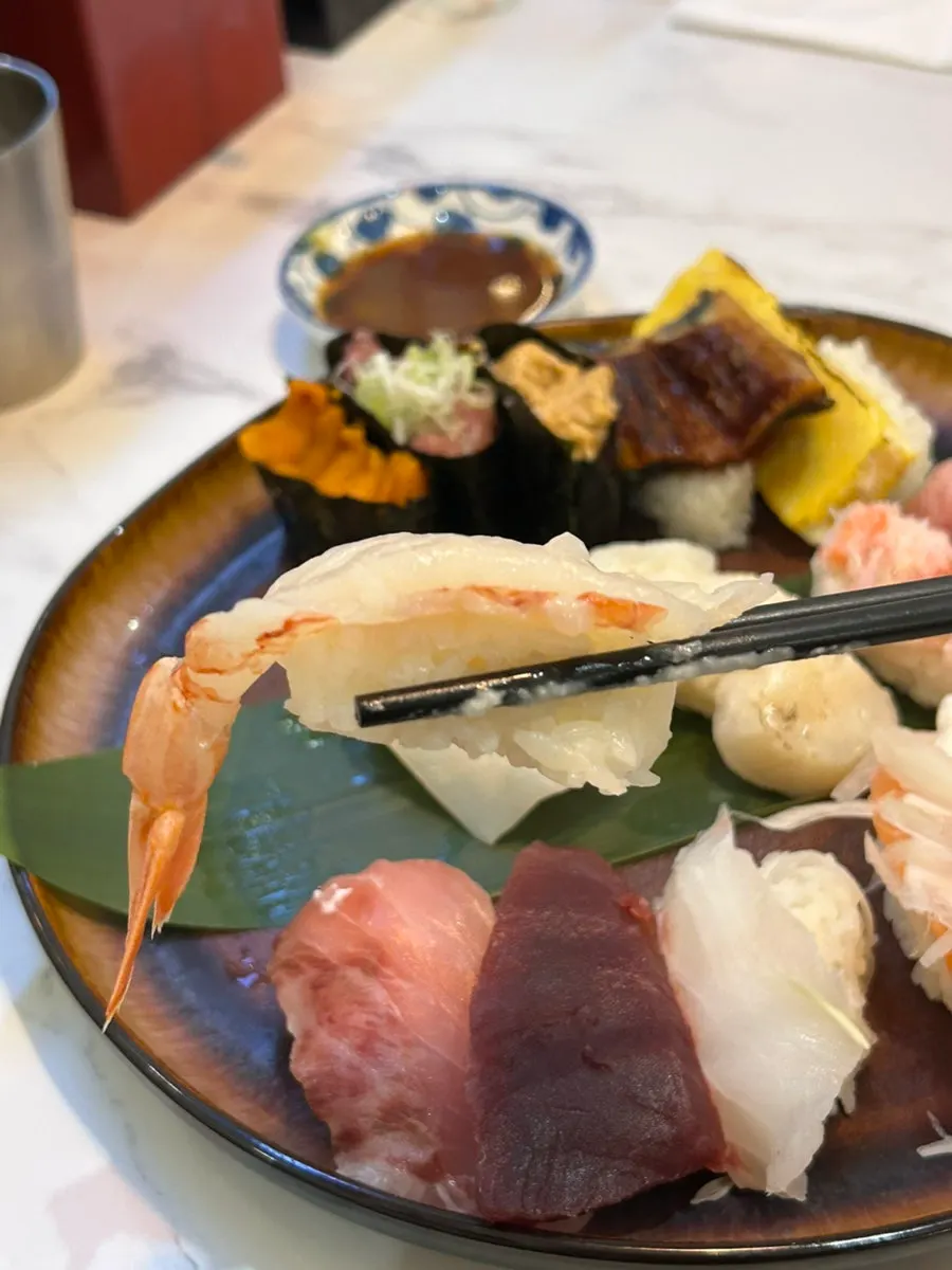 Scallop and cuttlefish sushi selection