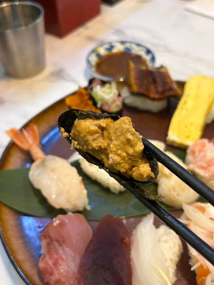 Rich red shrimp sushi