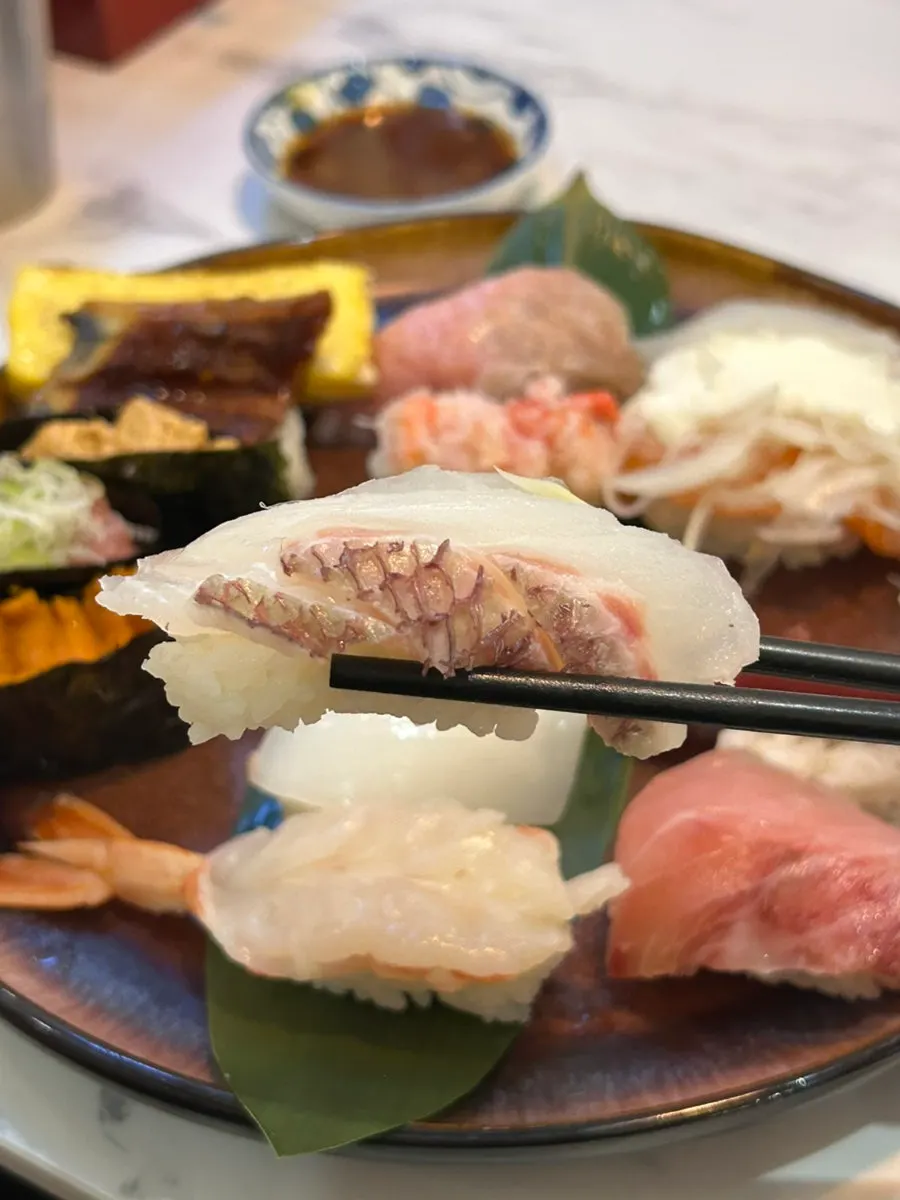 Monkfish liver gunkan sushi