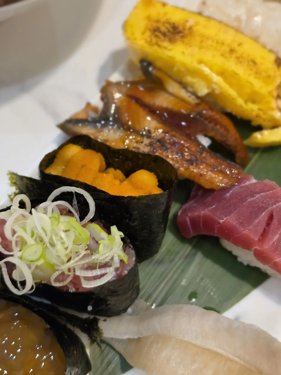 Full plate of the premium sushi set