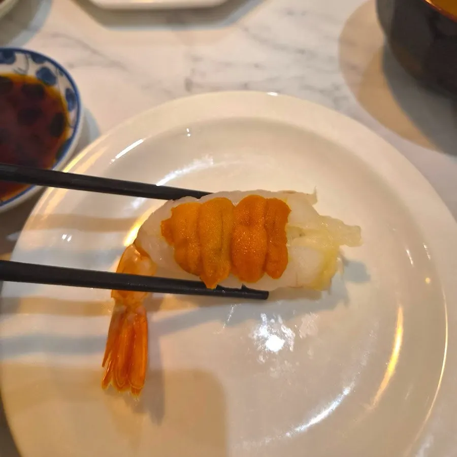 Picking up a piece of sushi