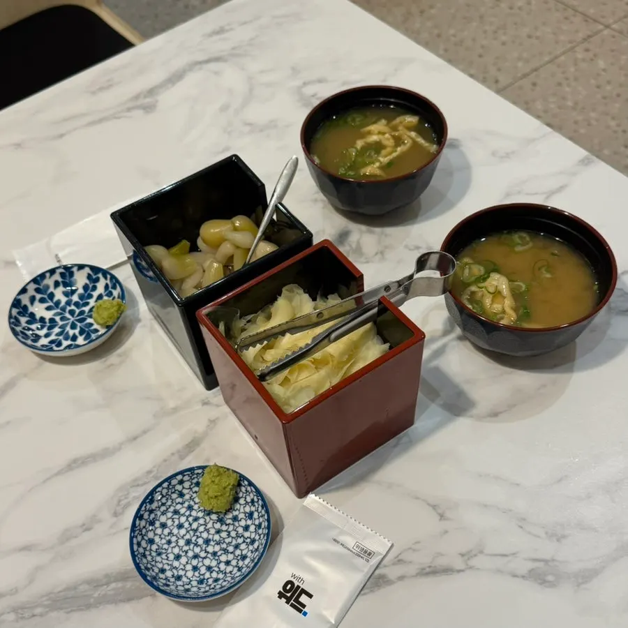Udon menu shown on the tablet screen