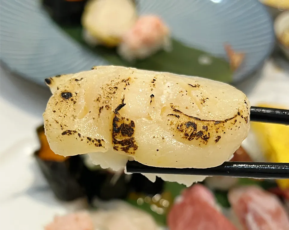 Sea urchin roe and shrimp sushi selection