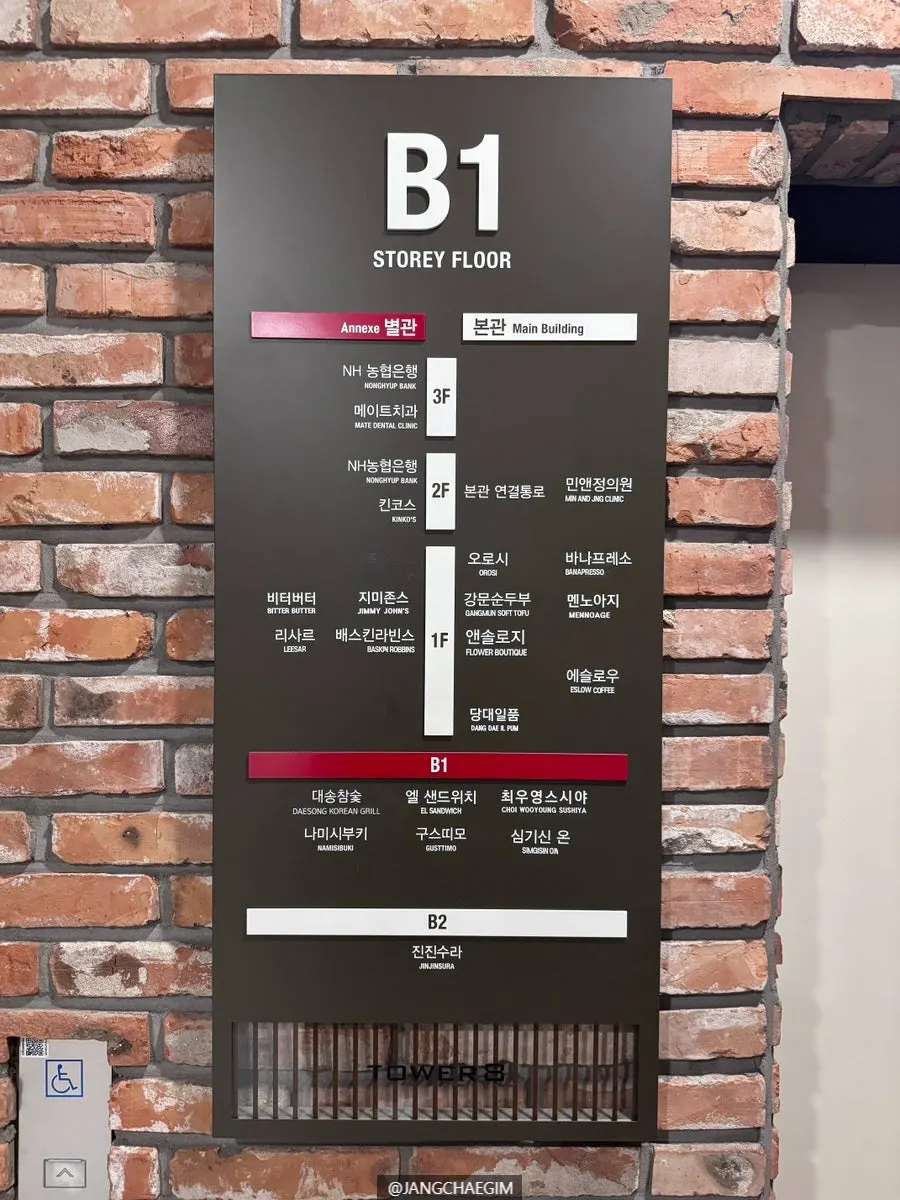 Entrance of Choe Uyeong Sushiya Jongno Branch in the Tower8 basement