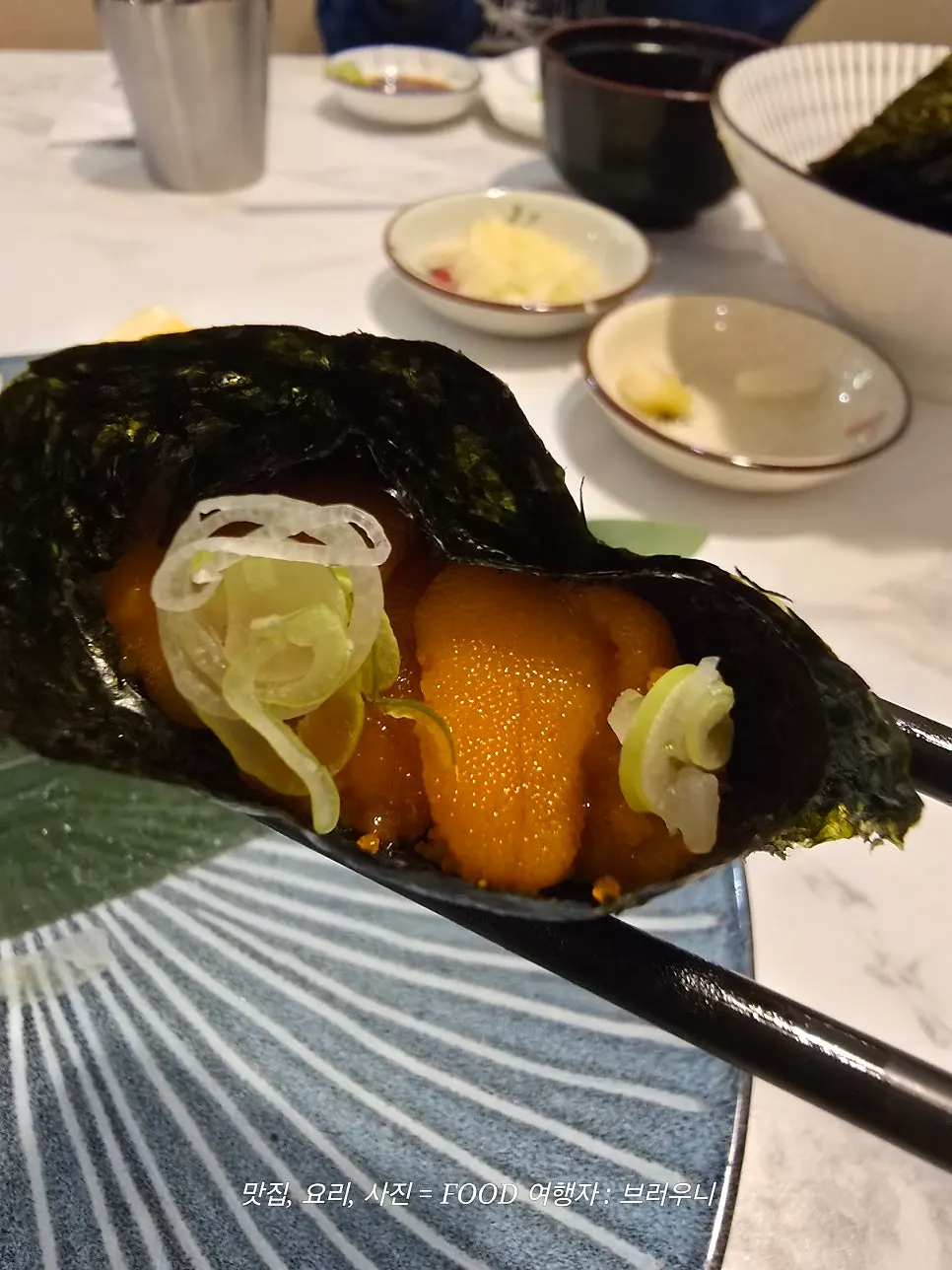 Cross-section of a thickly cut piece of sushi