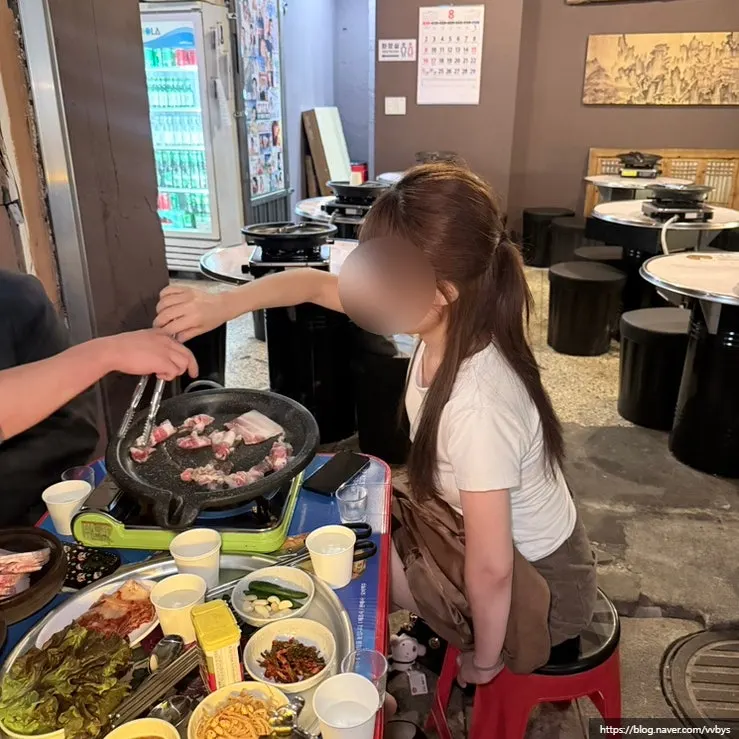 초원식당 냉삼과 소주 한 상