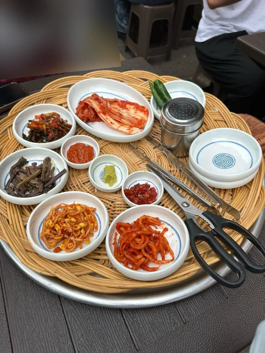 Side dishes set out right after being seated