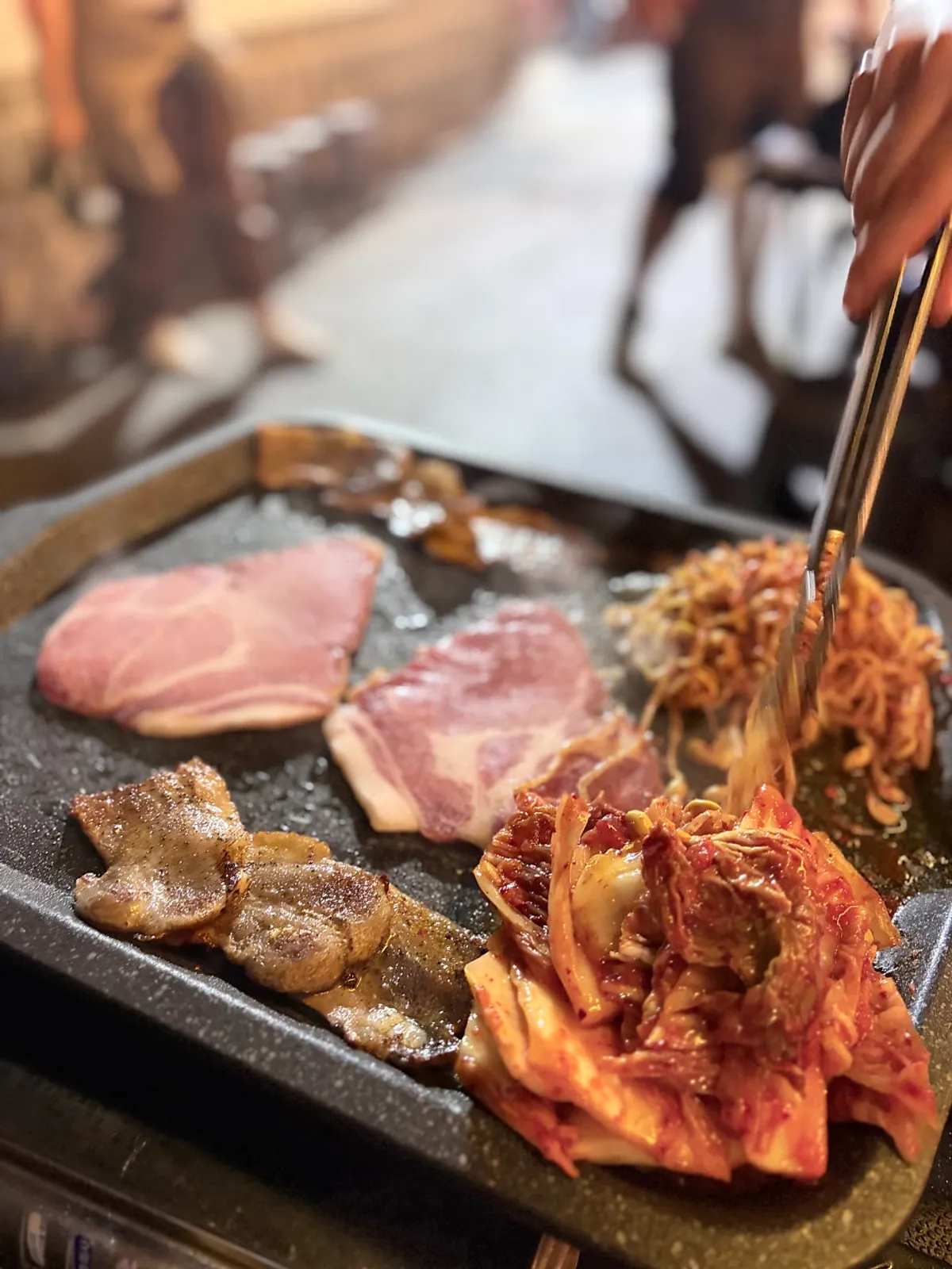Frozen pork belly and side dish spread