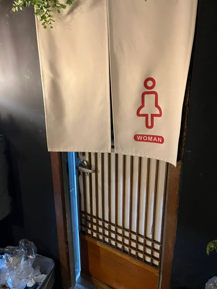 Restroom information inside the restaurant