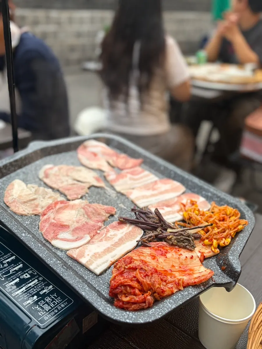Plate of side dishes from the self-serve bar