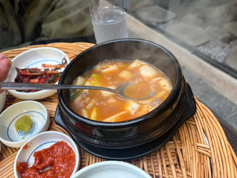 A pot of brisket doenjang stew