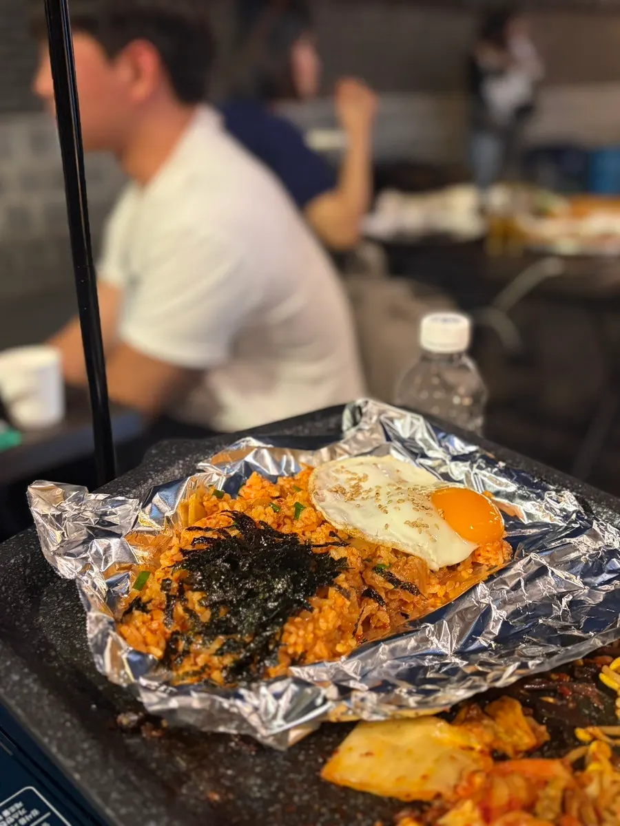 Fried rice served in foil