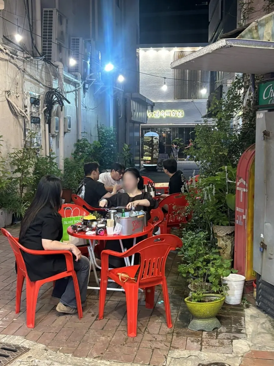 Outdoor menu signage at Juyukjeom