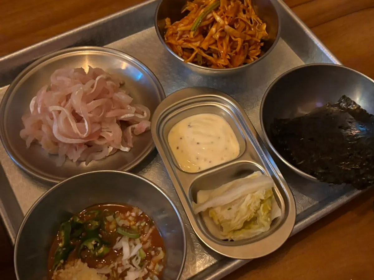 Tray of raw fish sashimi served at Joseonmakhae