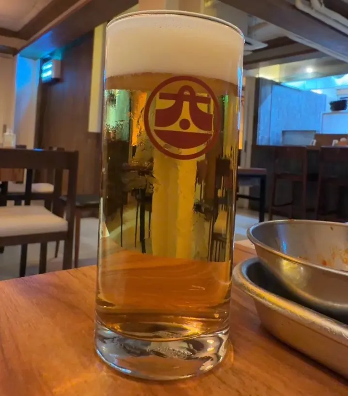 A cold glass of draft beer