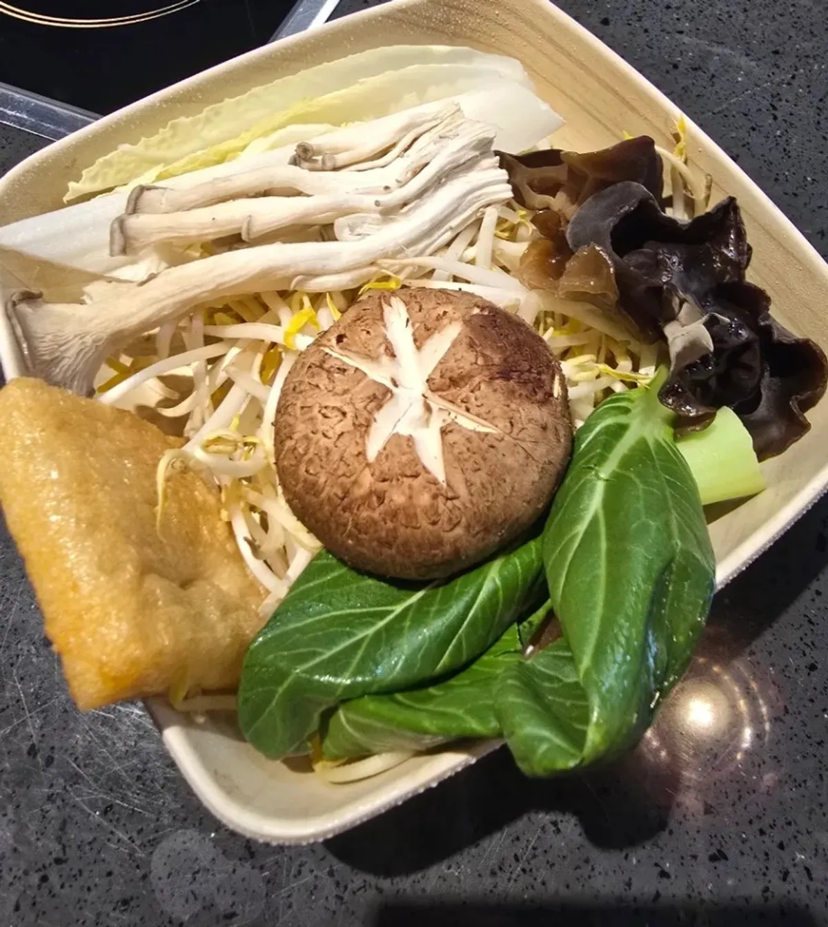 Hot pot set menu board at J's Pot Magok Branch