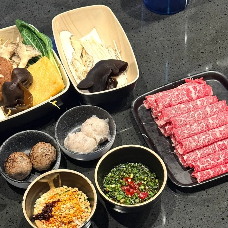Basic components of the beef set on a plate