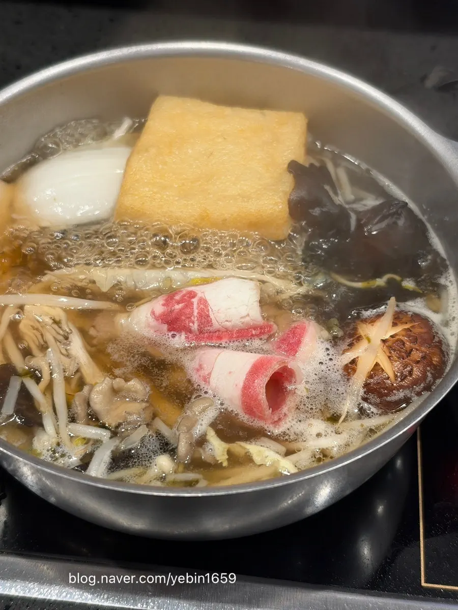 Plate of thinly sliced shabu-shabu meat
