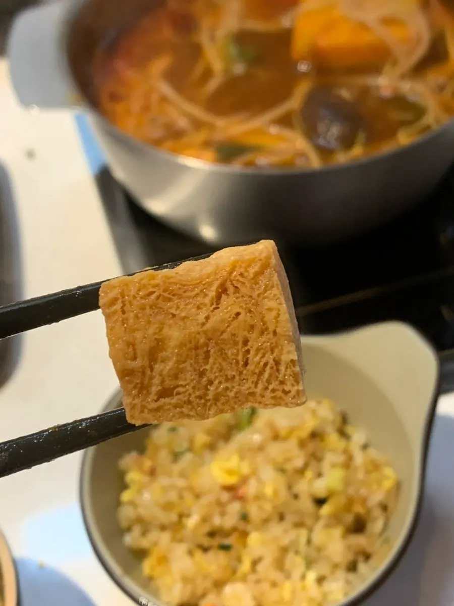 Ingredients fished out of the mala broth