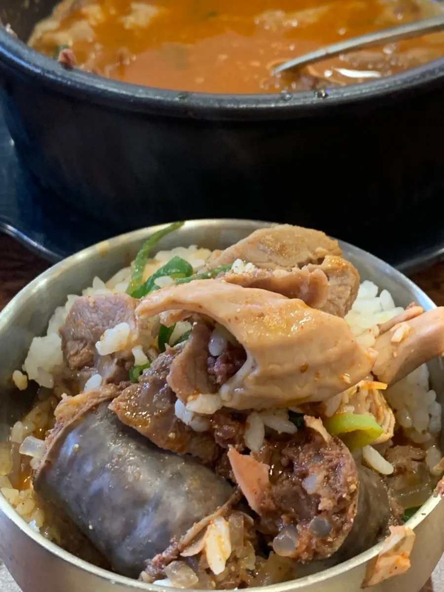 Traditional sundae soaked in the broth