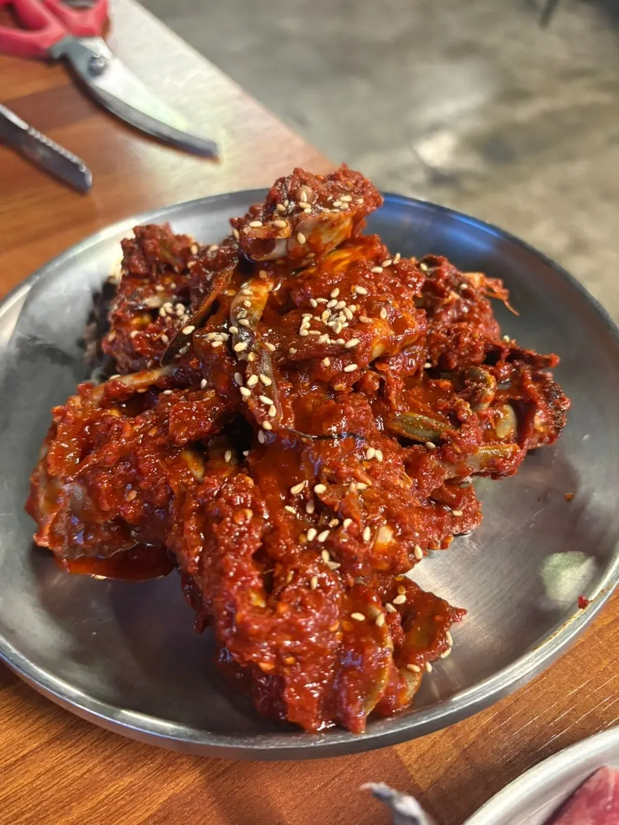 Plate of raw jugeoksal (spoon meat) for two at Jugeokjip
