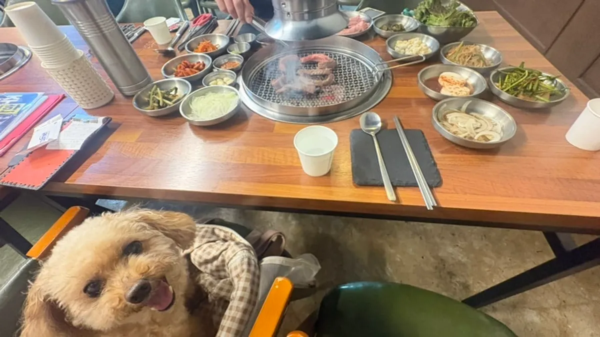 300g of jugeok-sal on the grill